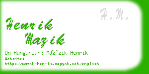 henrik mazik business card